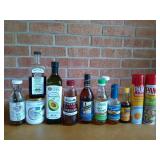 Cooking oils and sprays, rice vinegar, vanilla,