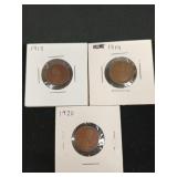 1917, 1919, 1920 pennies