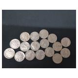 17 ct Buffalo nickels