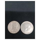 2 ct 1964 Kennedy half dollars