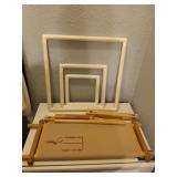 Embroidery square frames 8, 11, 17 in, plus