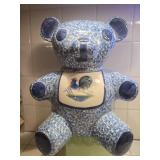 12" Blue Stipple Rooster Cookie Jar*