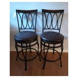 2 swivel bar stools 24" seat height