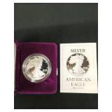 1990 American eagle 1 oz proof silver bullion coin