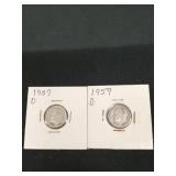 1957 - D, 1959 - D dimes