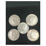 5 ct 1964-D Kennedy half dollars