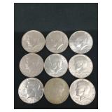 9 ct bicentennial 1976 - D Kennedy half dollars