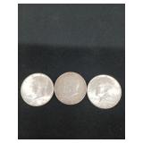 3 ct 1964 Kennedy half dollars