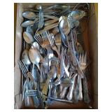 Asst flatware, some silver plate