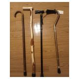 4 walking canes 30" - 36"