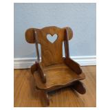 Cute little wooden rocking chair for dolls,