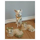 Set of three cute door stops, two cats and one