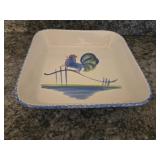 10x10 blue Rooster Dish-never used*