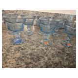 Blue Fostoria Sherberts 7 ct