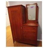 Antique Chifferobe with Mirror 67x16x42  w/ key