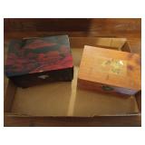 Two lovely trinket boxes, one is a music box