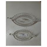 2 Fostoria glass dishes 8" & 12"
