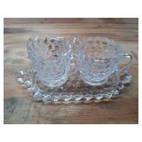 3 pc Fostoria cream and sugar