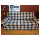 Plaid fabric sofa 76" w/ cover