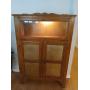 Pecan illuminated pie safe 58x14x39
