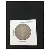 1940 walking liberty half dollar EF