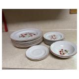 Strawberry dish set by Gibson; seven dinner