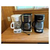 Three coffee pots