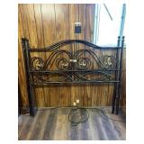 Metal queen head and footboard with bed rails