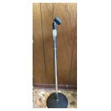 Adjustable microphone stand with metal base, no