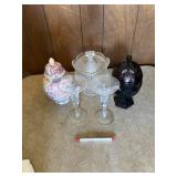 Beautiful glassware including a vintage deep ruby