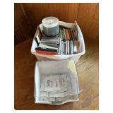 Bin of music CDs
