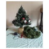 Lighted Tabletop tree with a stand and lighted