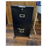 Rolling file cabinet with an open top drawer-