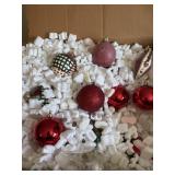 Box of ornaments, unsure of how many, but