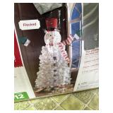Snowman tree - 6 1/2 foot white tree with a