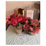 2 lighted Poinsettia plants, untested