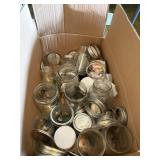 Box of mismatched canning jars; small, medium,