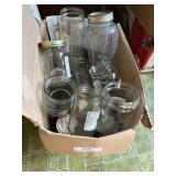 Medium box of assorted jars and lids