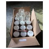 Box of 15 matching canning jars -12 have lids
