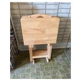 Set of wooden TV trays