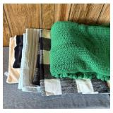 Blanket throws- 4 total; one fuzzy kitty cat