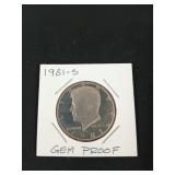 1981-S Kennedy half dollar GEM proof