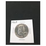1963 Franklin half dollar uncirculated PF