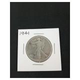 1941 walking liberty half dollar VF