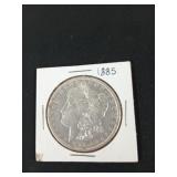 1885 uncirculated Morgan silver dollar