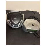 Two vintage radio and CD players; radios work,