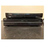 Toshiba VHS/disk player and a hopper dish