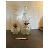 Two beautiful antique oil lamps