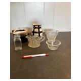 Decorative glassware, including three unique