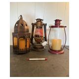 Very unique lanterns; two are candleholders the